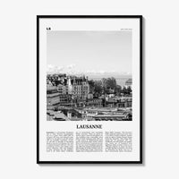 Lausanne Print Black and White, Lausanne Wall Art, Lausanne Poster, Lausanne Photo, Lausanne Wall Décor, Switzerland, Losanna, Vaud, Swiss