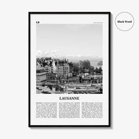 Lausanne Print Black and White, Lausanne Wall Art, Lausanne Poster, Lausanne Photo, Lausanne Wall Décor, Switzerland, Losanna, Vaud, Swiss
