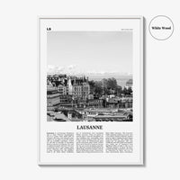 Lausanne Print Black and White, Lausanne Wall Art, Lausanne Poster, Lausanne Photo, Lausanne Wall Décor, Switzerland, Losanna, Vaud, Swiss