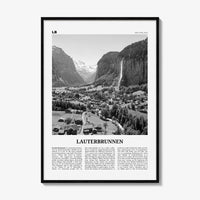 Lauterbrunnen Print Black and White, Lauterbrunnen Wall Art, Lauterbrunnen Poster, Lauterbrunnen Photo, Lauterbrunnen Décor, Switzerland