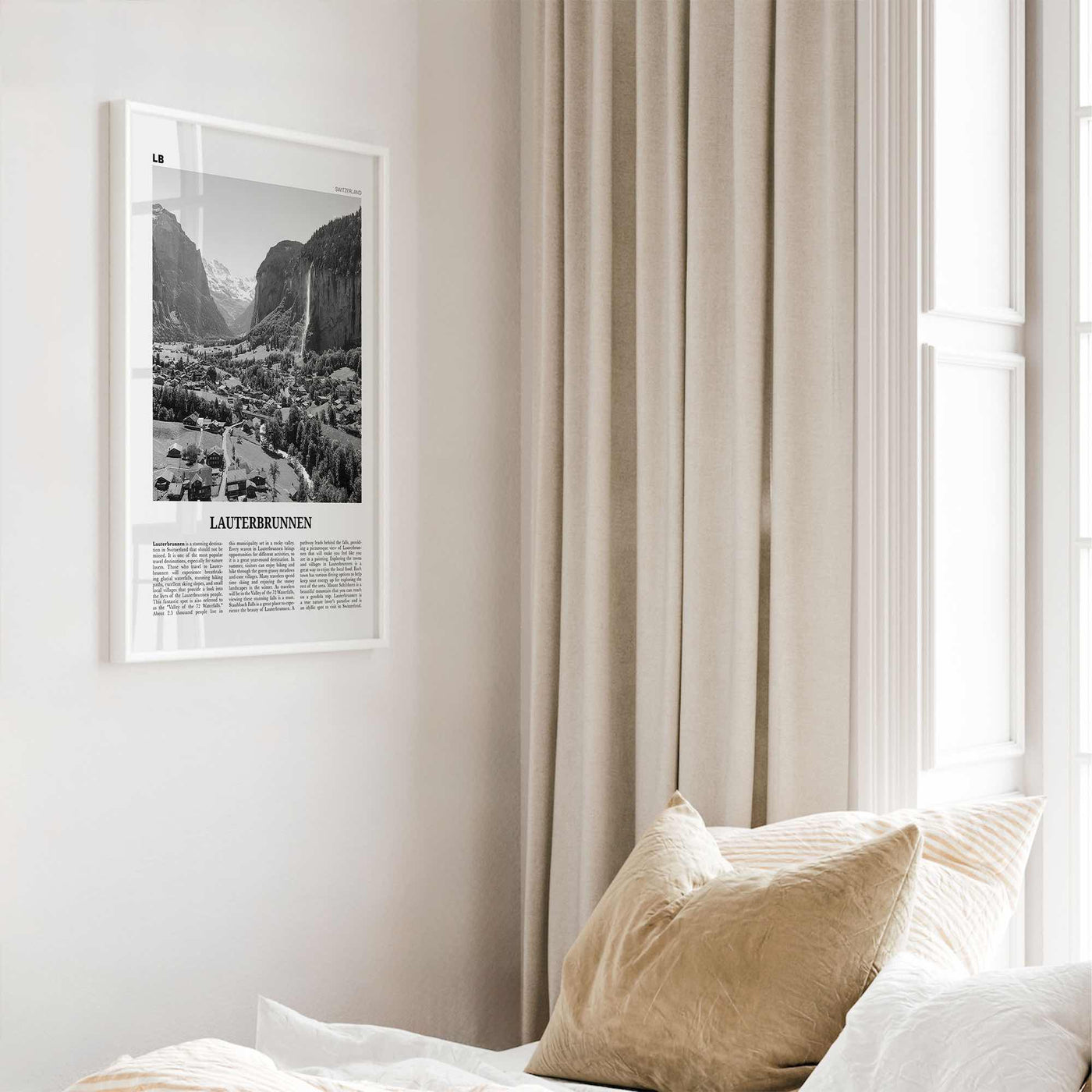 Lauterbrunnen Print Black and White, Lauterbrunnen Wall Art, Lauterbrunnen Poster, Lauterbrunnen Photo, Lauterbrunnen Décor, Switzerland