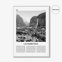 Lauterbrunnen Print Black and White, Lauterbrunnen Wall Art, Lauterbrunnen Poster, Lauterbrunnen Photo, Lauterbrunnen Décor, Switzerland