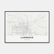 Lawrence, Kansas Map Landscape Poster