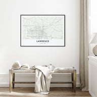 Lawrence, Kansas Map Landscape Poster