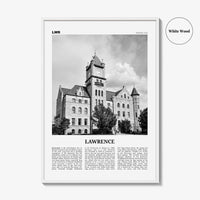 Lawrence Print Black and White Kansas, Lawrence Wall Art, Lawrence Poster, Lawrence Photo, Lawrence Wall Décor, USA, United States