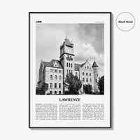 Lawrence Print Black and White Kansas, Lawrence Wall Art, Lawrence Poster, Lawrence Photo, Lawrence Wall Décor, USA, United States