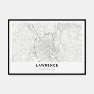 Lawrence, Massachusetts Map Landscape Poster