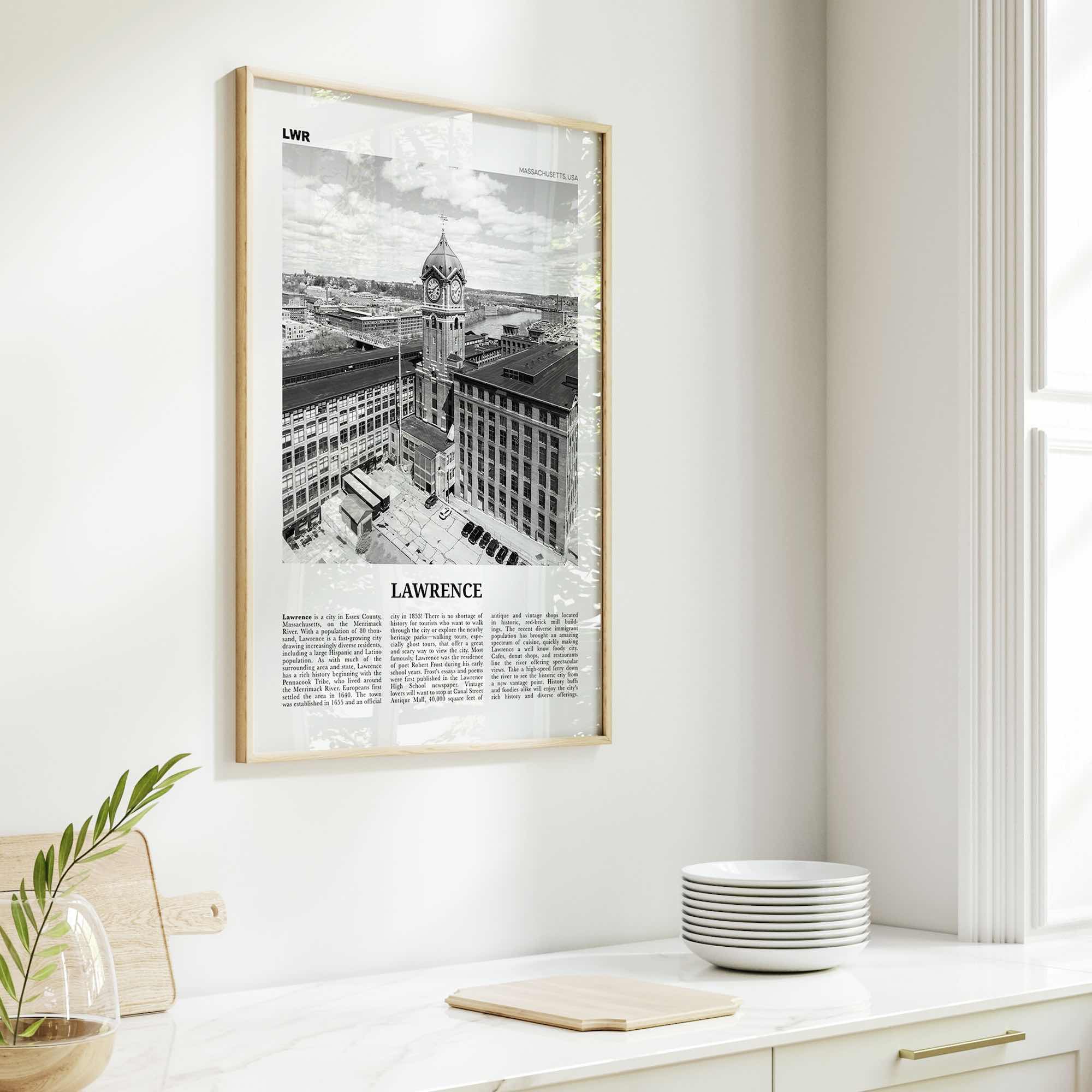 Lawrence Print Black and White Massachusetts, Lawrence Wall Art, Lawrence Poster, Lawrence Photo, Lawrence Wall Décor, USA, United States