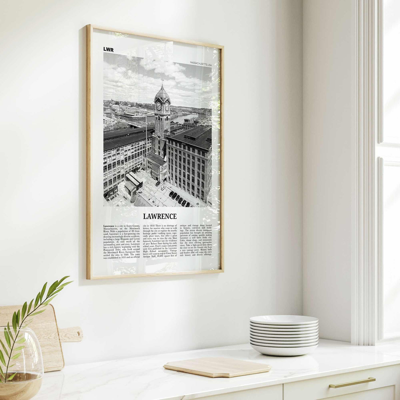 Lawrence Print Black and White Massachusetts, Lawrence Wall Art, Lawrence Poster, Lawrence Photo, Lawrence Wall Décor, USA, United States