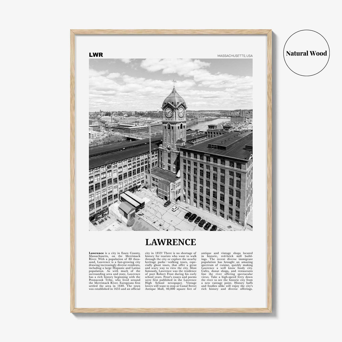 Lawrence Print Black and White Massachusetts, Lawrence Wall Art, Lawrence Poster, Lawrence Photo, Lawrence Wall Décor, USA, United States