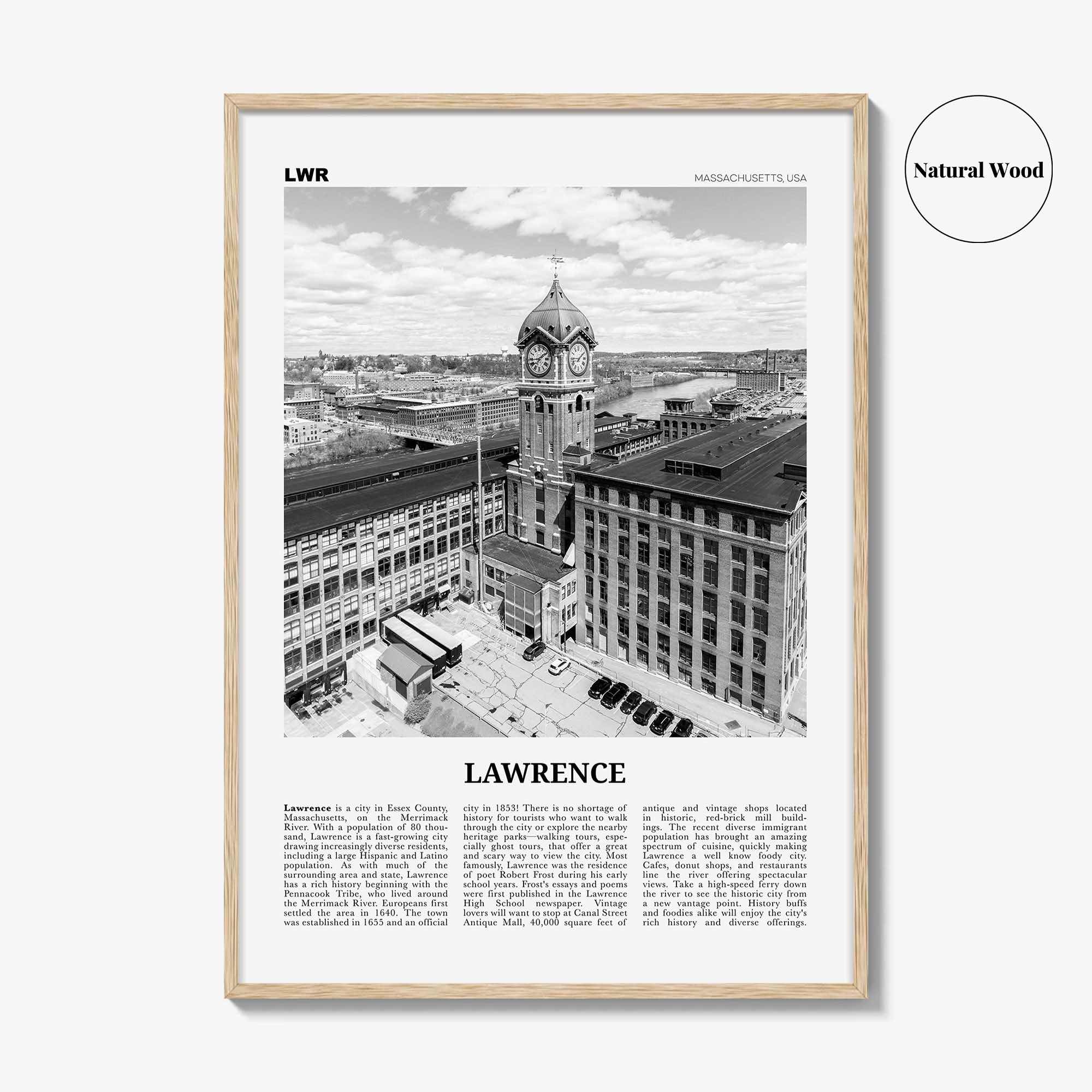 Lawrence Print Black and White Massachusetts, Lawrence Wall Art, Lawrence Poster, Lawrence Photo, Lawrence Wall Décor, USA, United States