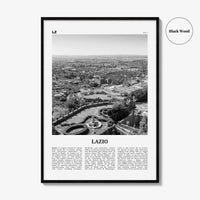 Lazio Print Black and White, Lazio Wall Art, Lazio Poster, Lazio Photo, Lazio Wall Décor, Lazio Map, France