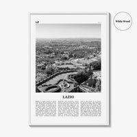 Lazio Print Black and White, Lazio Wall Art, Lazio Poster, Lazio Photo, Lazio Wall Décor, Lazio Map, France