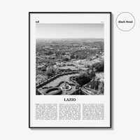 Lazio Print Black and White, Lazio Wall Art, Lazio Poster, Lazio Photo, Lazio Wall Décor, Lazio Map, France