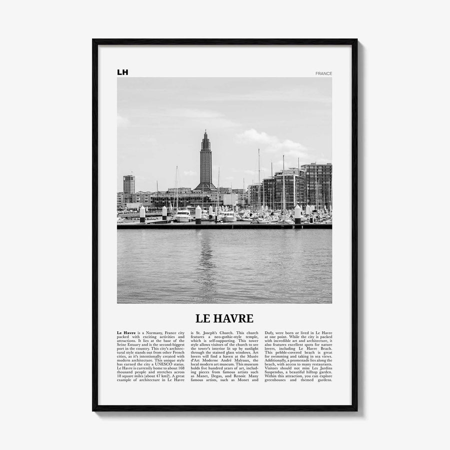Le Havre Print Black and White, Le Havre Wall Art, Le Havre Poster, Le Havre Photo, Le Havre Wall Décor, Le Havre Map, France