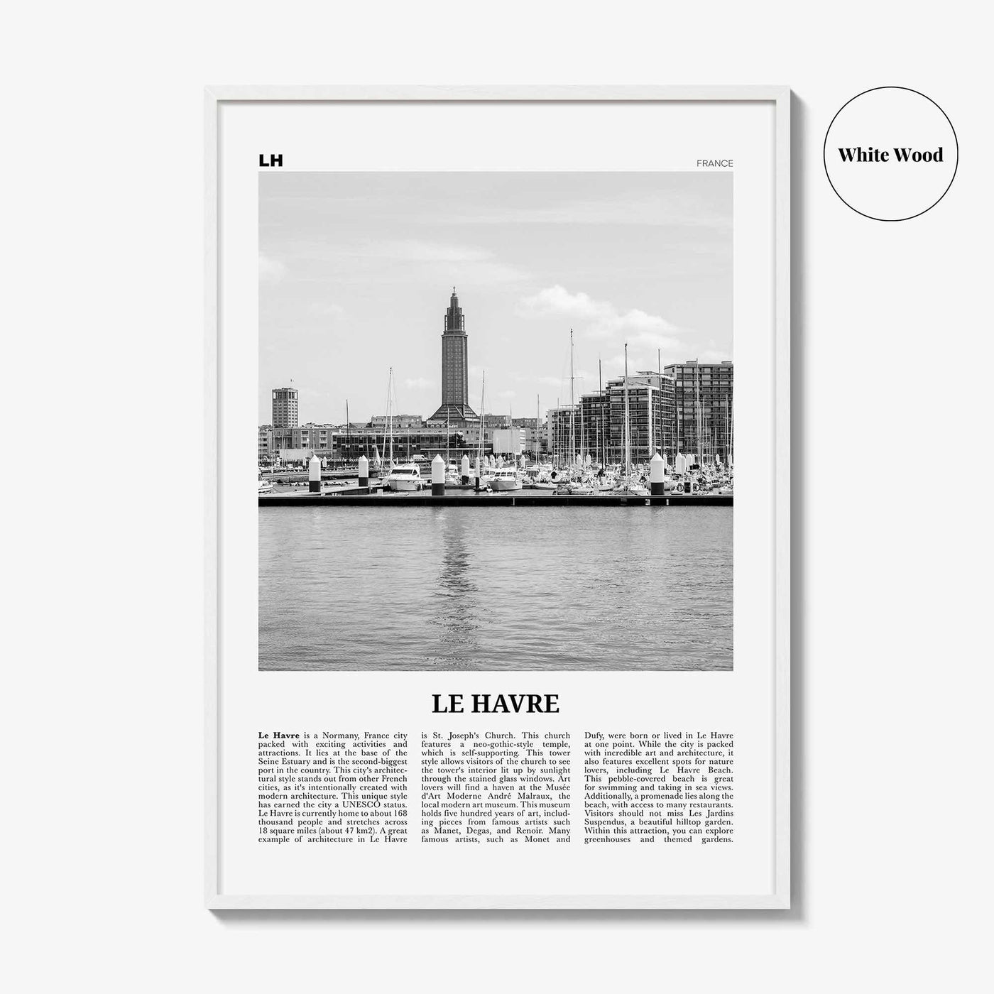 Le Havre Print Black and White, Le Havre Wall Art, Le Havre Poster, Le Havre Photo, Le Havre Wall Décor, Le Havre Map, France