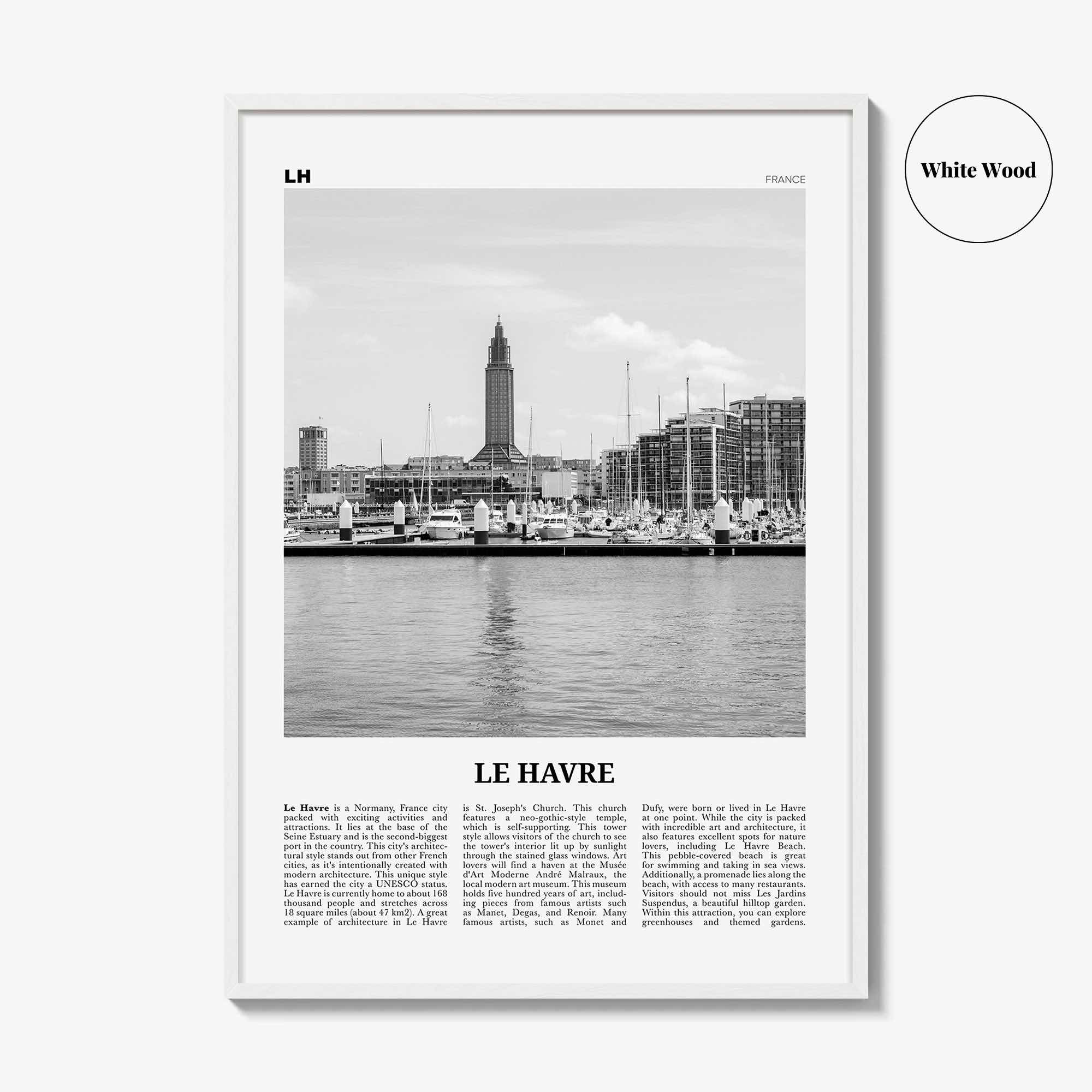 Le Havre Print Black and White, Le Havre Wall Art, Le Havre Poster, Le Havre Photo, Le Havre Wall Décor, Le Havre Map, France