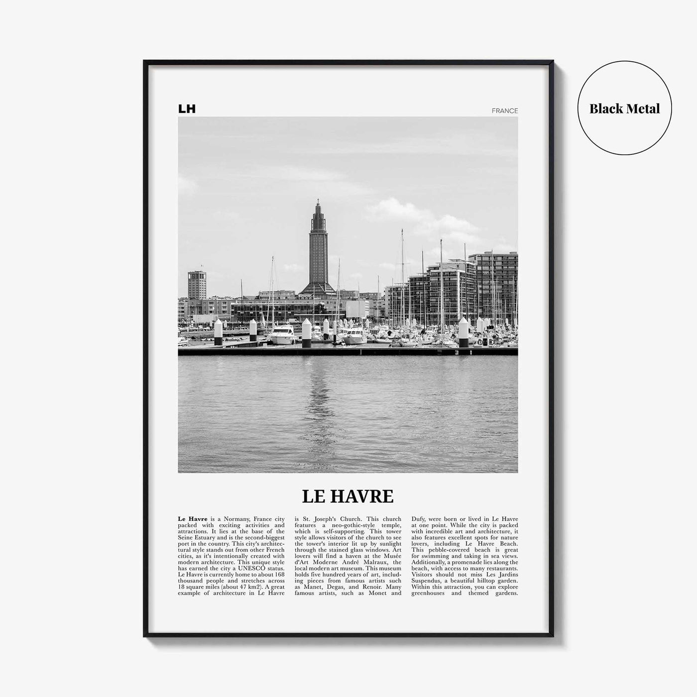 Le Havre Print Black and White, Le Havre Wall Art, Le Havre Poster, Le Havre Photo, Le Havre Wall Décor, Le Havre Map, France