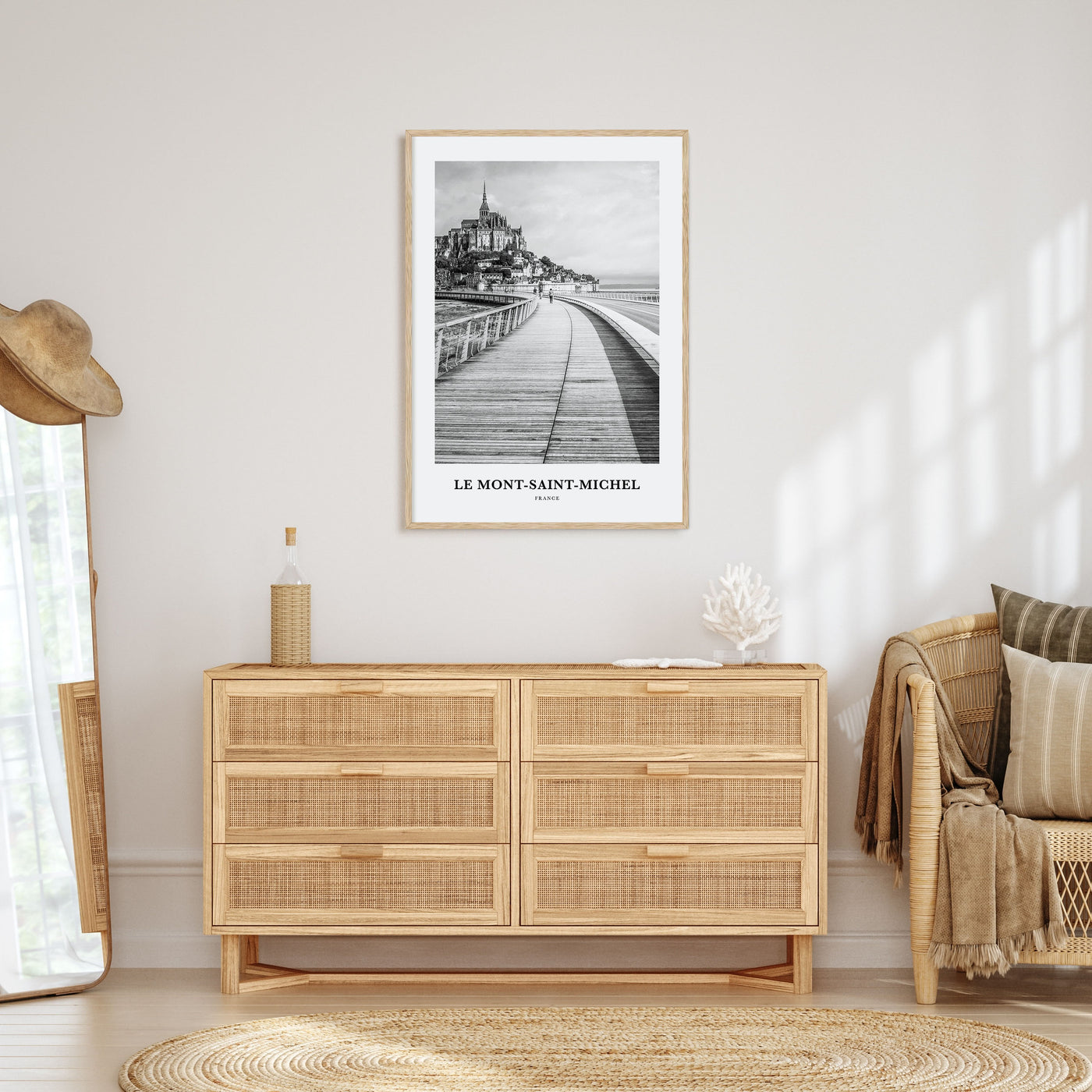 Le Mont-Saint-Michel Portrait B&W Poster