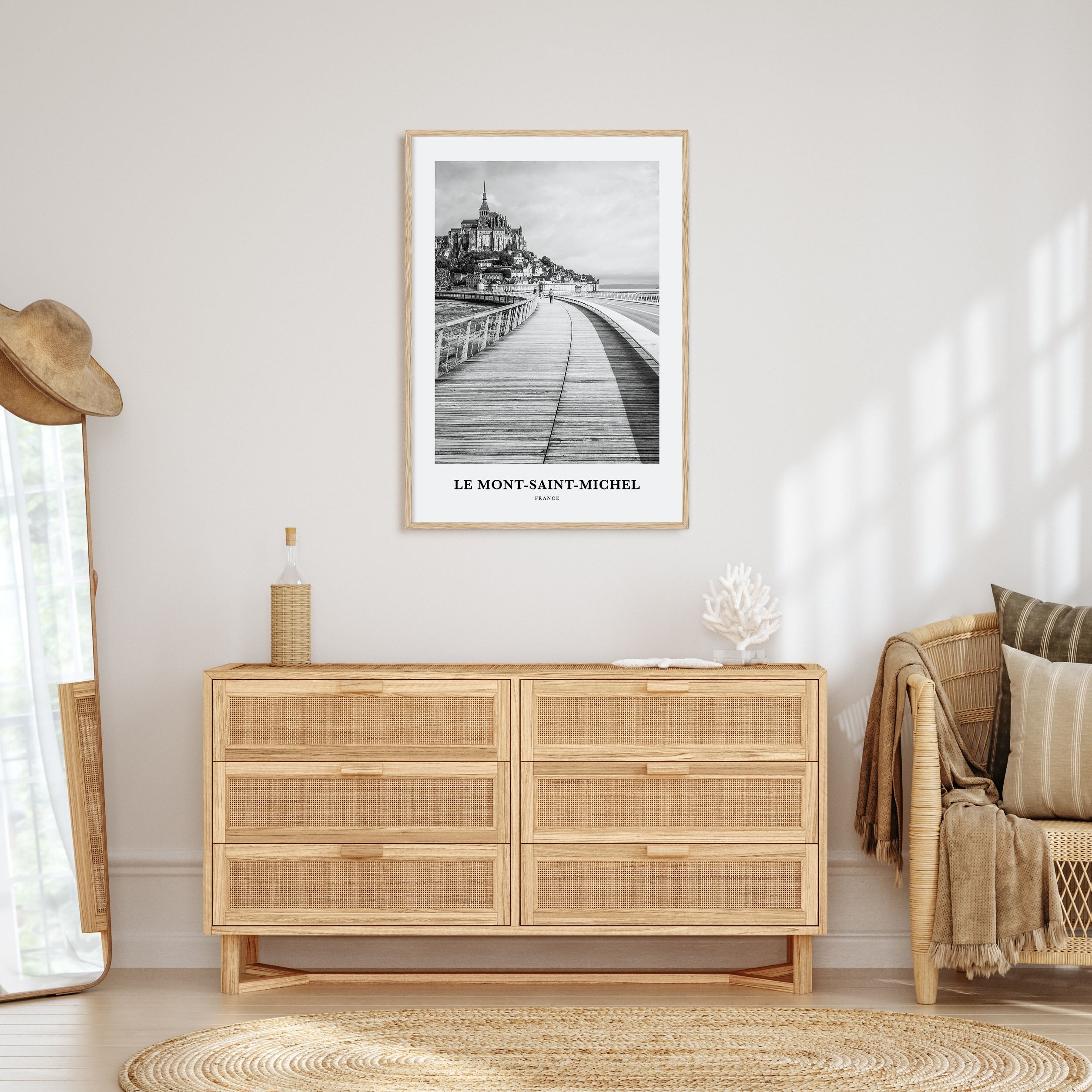 Le Mont-Saint-Michel Portrait B&W Poster