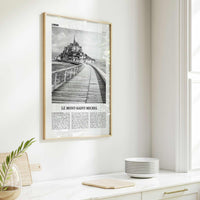 Le Mont Saint Michel Print Black and White, Mont-Saint-Michel Wall Art, Mont-Saint-Michel Poster, Le Mont-Saint-Michel Poster Print, France