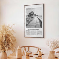 Le Mont Saint Michel Print Black and White, Mont-Saint-Michel Wall Art, Mont-Saint-Michel Poster, Le Mont-Saint-Michel Poster Print, France