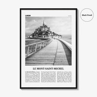 Le Mont Saint Michel Print Black and White, Mont-Saint-Michel Wall Art, Mont-Saint-Michel Poster, Le Mont-Saint-Michel Poster Print, France
