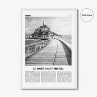 Le Mont Saint Michel Print Black and White, Mont-Saint-Michel Wall Art, Mont-Saint-Michel Poster, Le Mont-Saint-Michel Poster Print, France