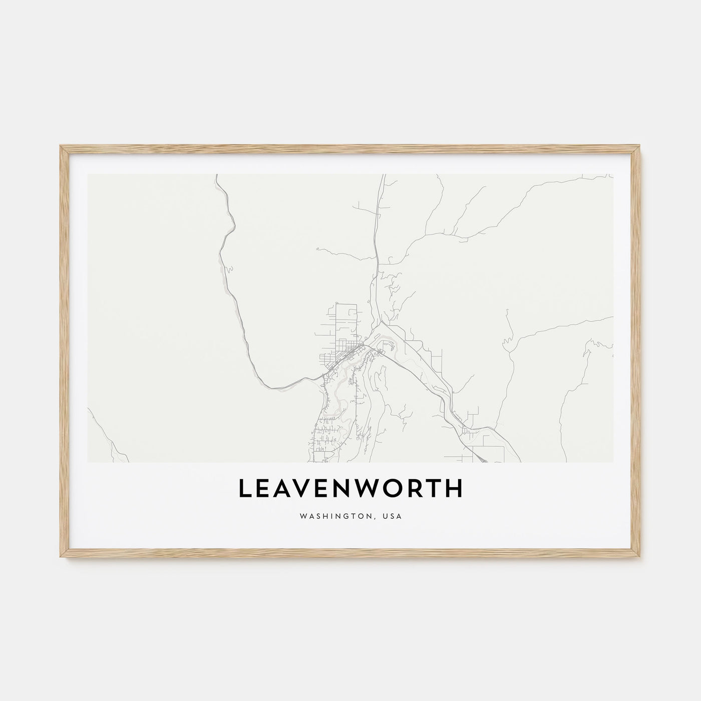 Leavenworth Map Landscape Poster