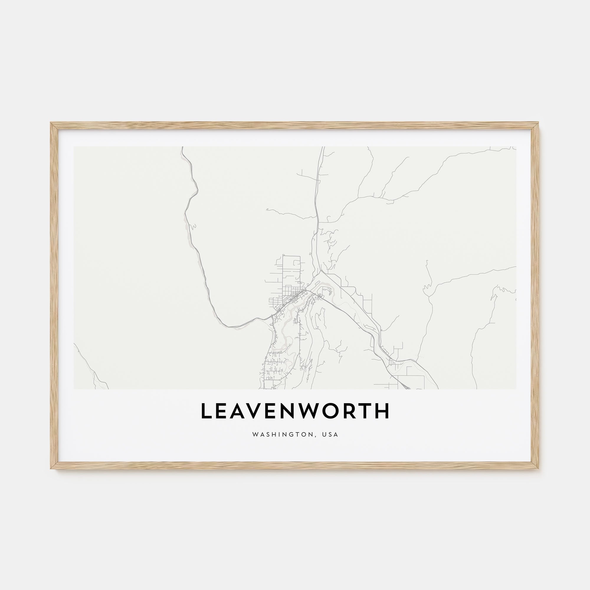 Leavenworth Map Landscape Poster
