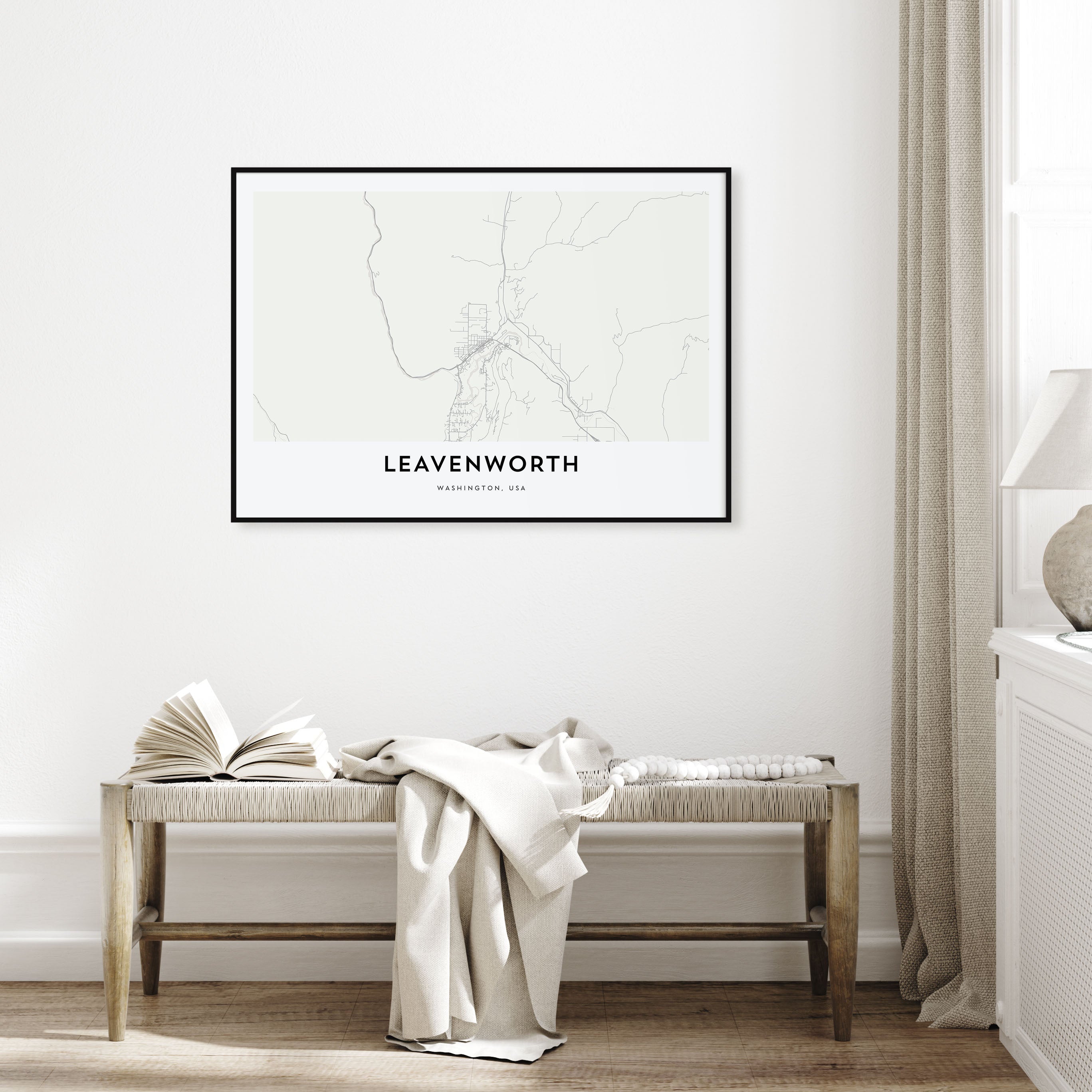 Leavenworth Map Landscape Poster