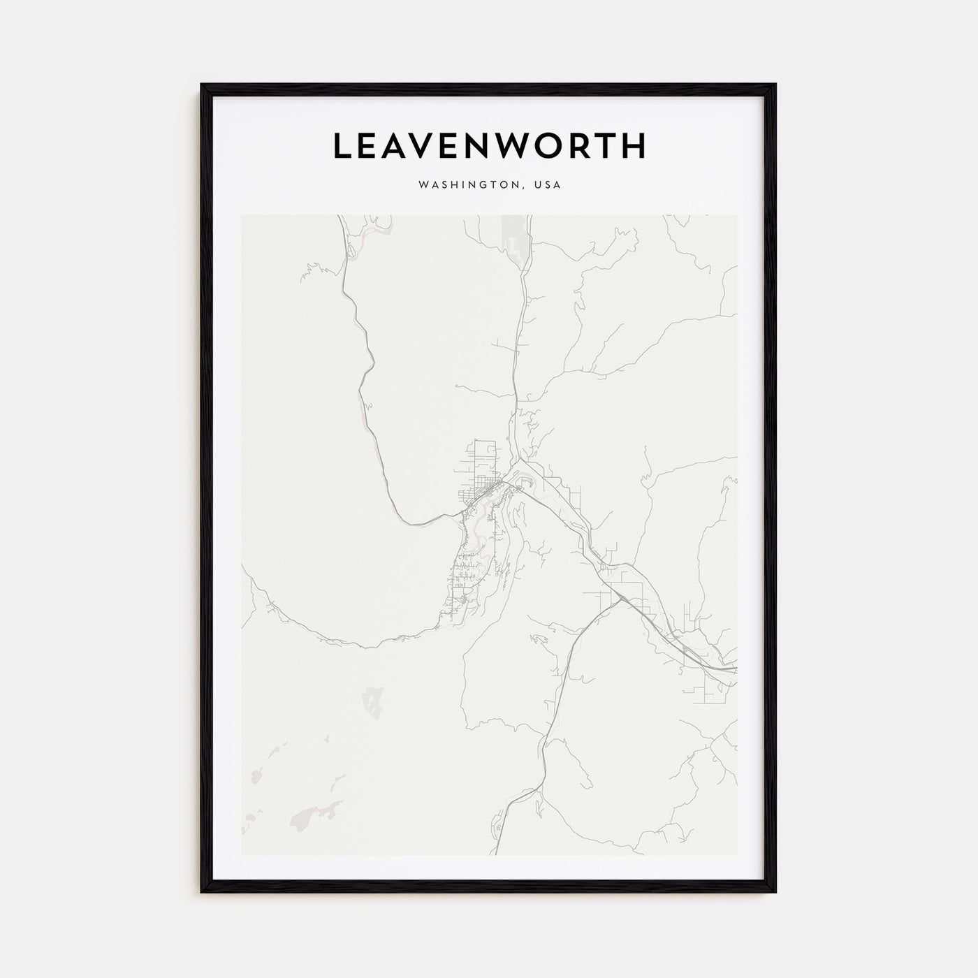 Leavenworth Map Portrait Poster