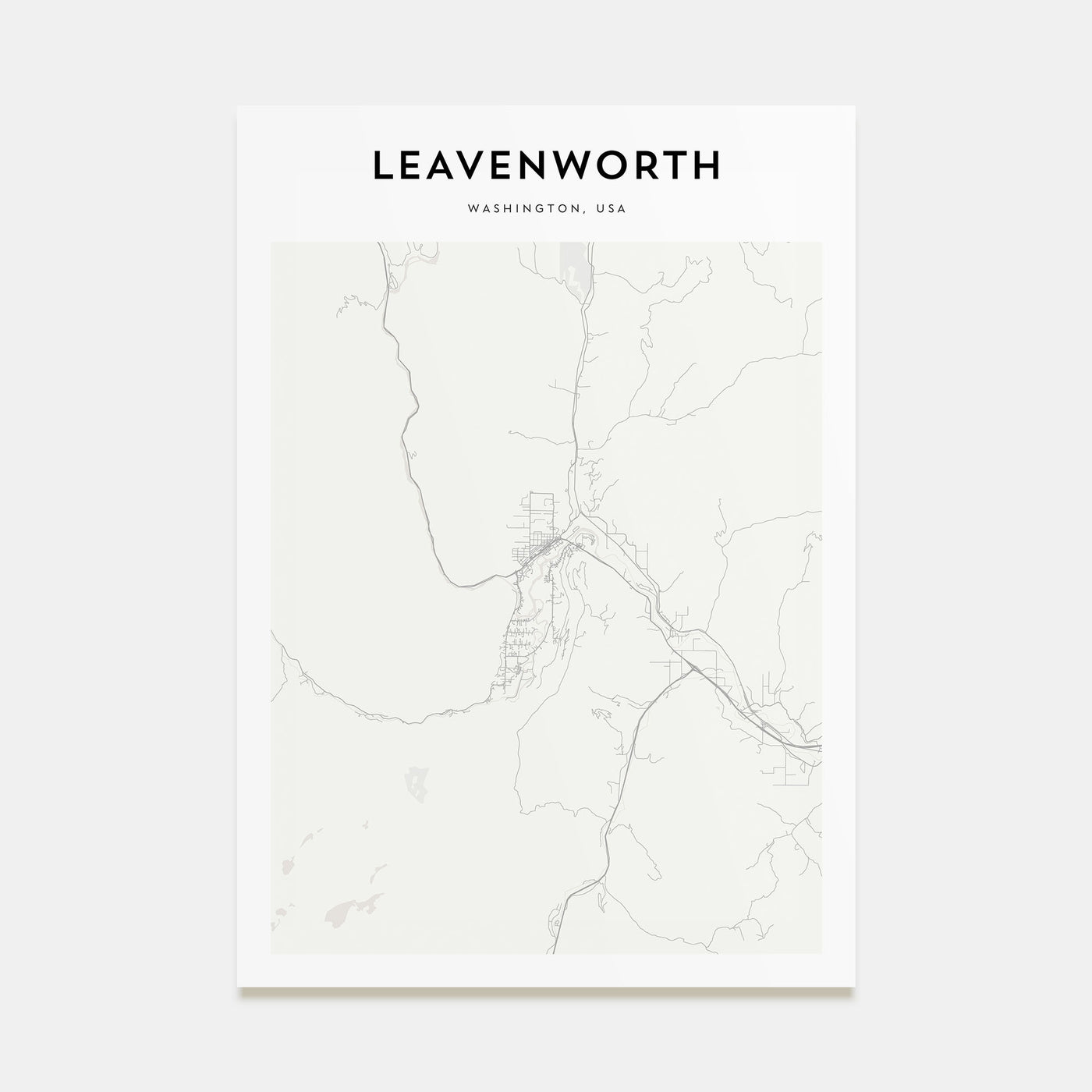 Leavenworth Map Portrait Poster