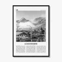 Leavenworth Print Black and White, Leavenworth Wall Art, Leavenworth Poster, Leavenworth Photo, Leavenworth Décor, Washington, USA
