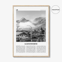 Leavenworth Print Black and White, Leavenworth Wall Art, Leavenworth Poster, Leavenworth Photo, Leavenworth Décor, Washington, USA