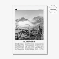 Leavenworth Print Black and White, Leavenworth Wall Art, Leavenworth Poster, Leavenworth Photo, Leavenworth Décor, Washington, USA