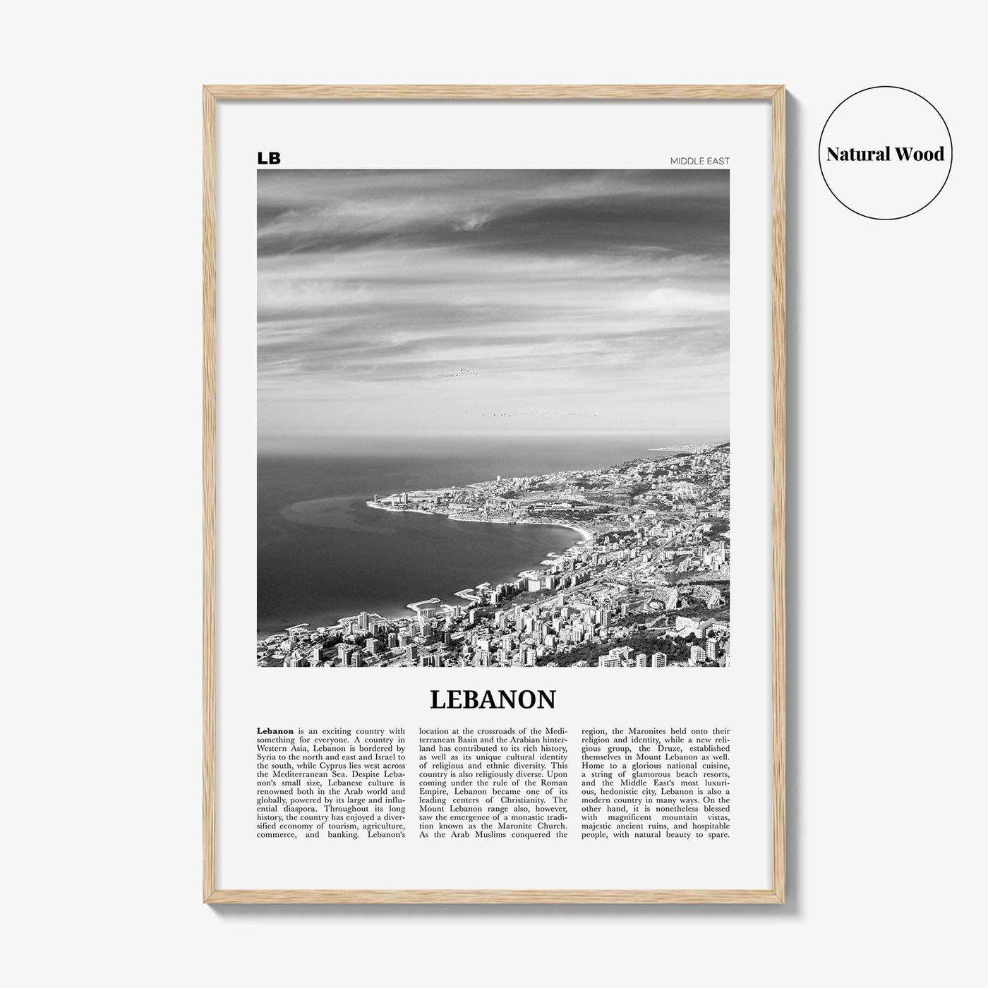 Lebanon Print Black and White No 1, Lebanon Wall Art, Lebanon Poster, Lebanon Photo, Lubnān, al-Lubnānīyah, Lebanese, Beirut, Middle East