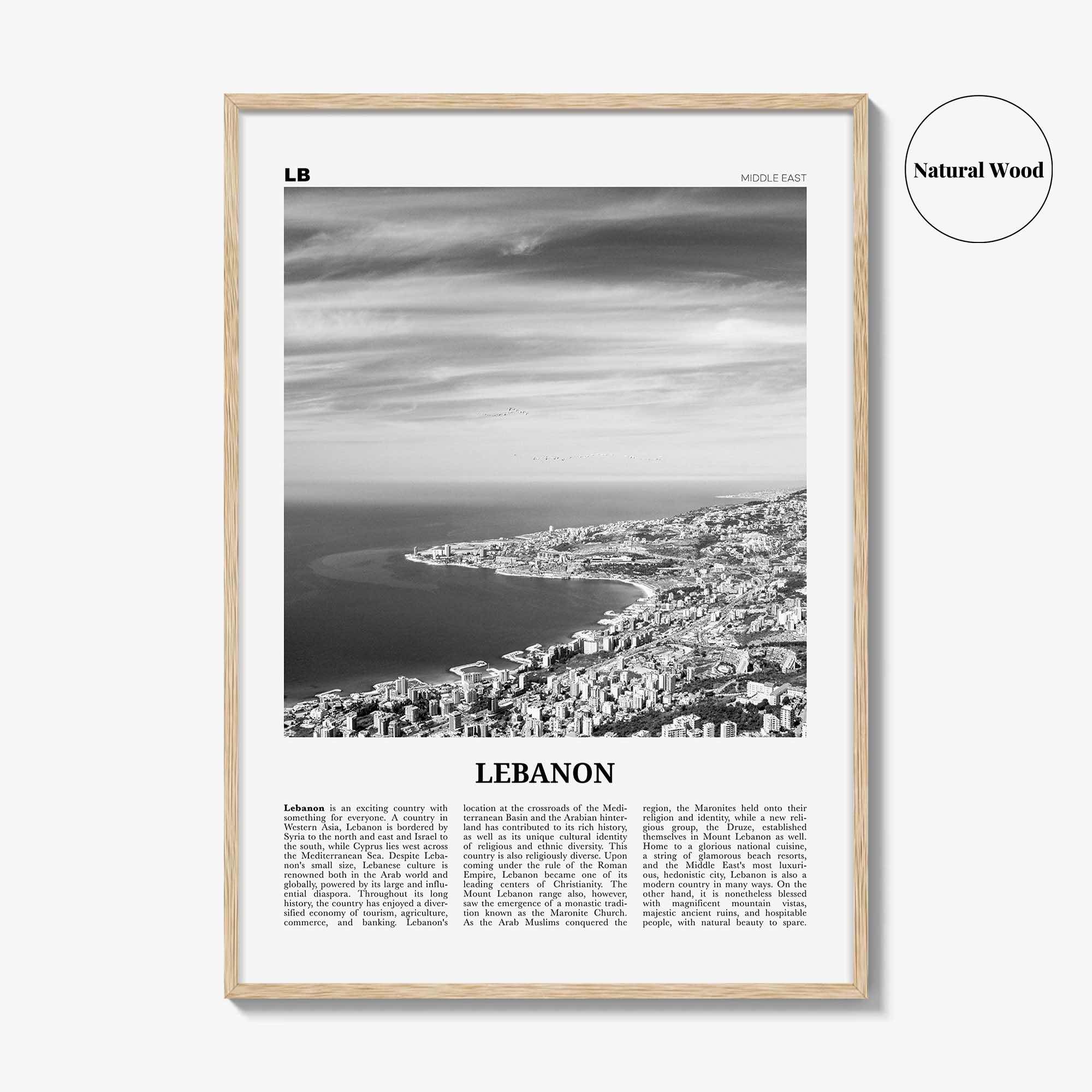 Lebanon Print Black and White No 1, Lebanon Wall Art, Lebanon Poster, Lebanon Photo, Lubnān, al-Lubnānīyah, Lebanese, Beirut, Middle East