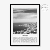Lebanon Print Black and White No 1, Lebanon Wall Art, Lebanon Poster, Lebanon Photo, Lubnān, al-Lubnānīyah, Lebanese, Beirut, Middle East