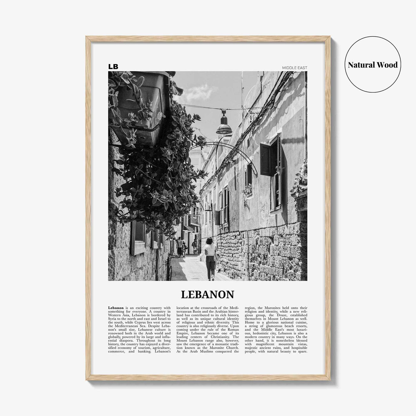 Lebanon Print Black and White No 2, Lebanon Wall Art, Lebanon Poster, Lebanon Photo, Lubnān, al-Lubnānīyah, Lebanese, Beirut, Middle East