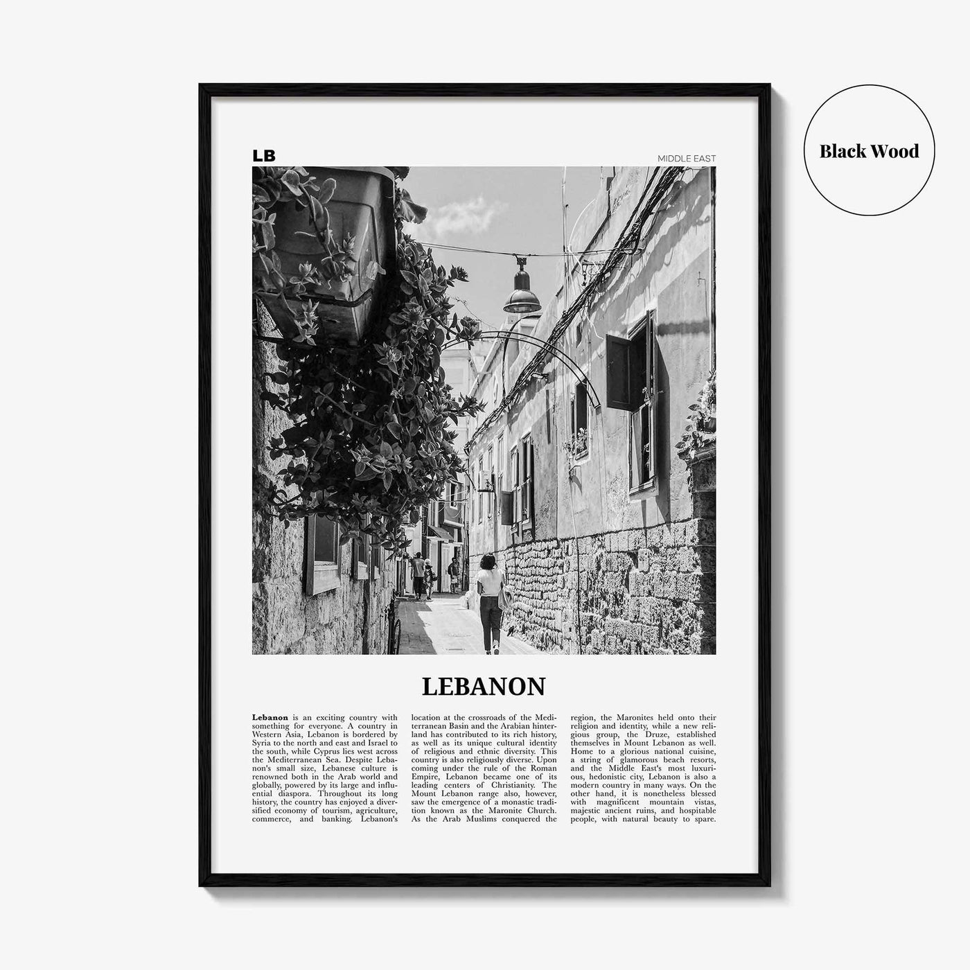 Lebanon Print Black and White No 2, Lebanon Wall Art, Lebanon Poster, Lebanon Photo, Lubnān, al-Lubnānīyah, Lebanese, Beirut, Middle East
