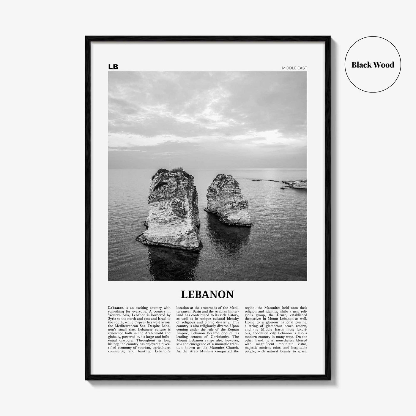 Lebanon Print Black and White No 4, Lebanon Wall Art, Lebanon Poster, Lebanon Photo, Lubnān, al-Lubnānīyah, Lebanese, Beirut, Middle East