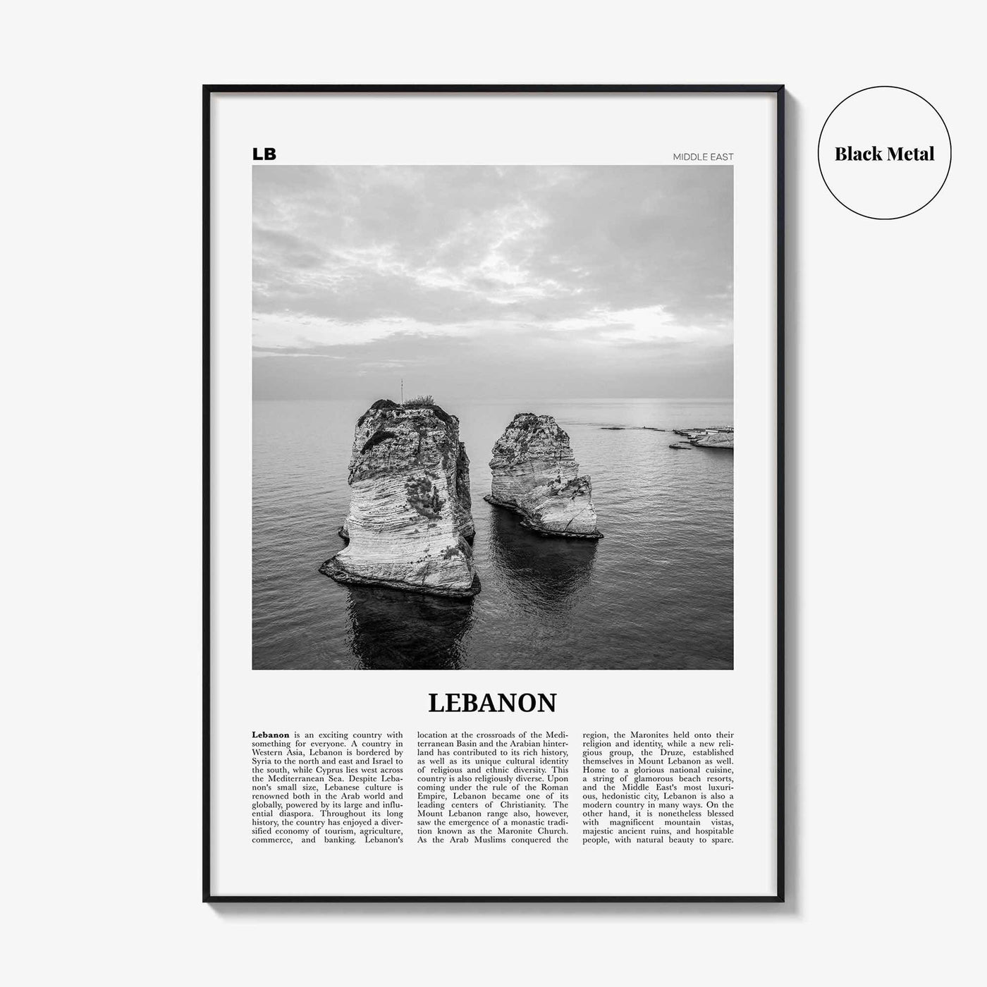 Lebanon Print Black and White No 4, Lebanon Wall Art, Lebanon Poster, Lebanon Photo, Lubnān, al-Lubnānīyah, Lebanese, Beirut, Middle East