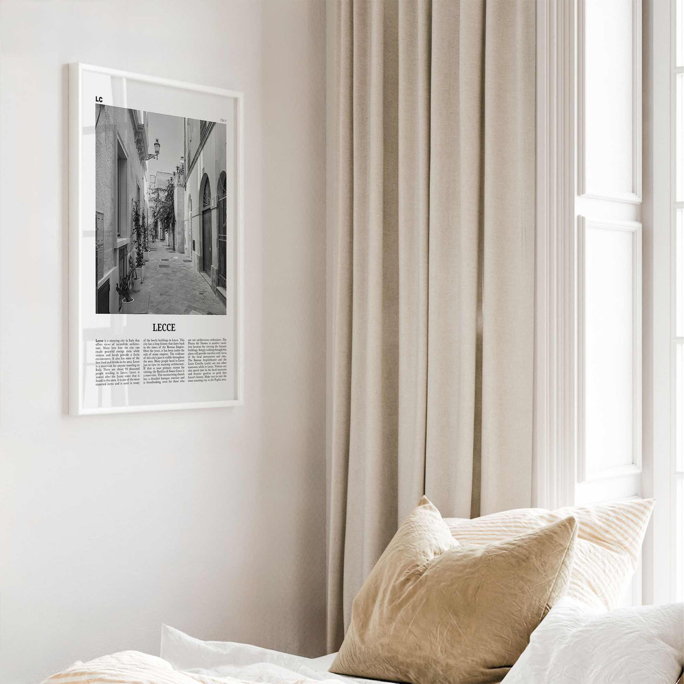 Lecce Print Black and White, Lecce Wall Art, Lecce Poster, Lecce Photo, Lecce Wall Décor, Lecce Map, Italy