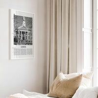 Leesburg Print Black and White, Leesburg Wall Art, Leesburg Poster, Leesburg Photo, Leesburg Wall Décor, Leesburg Map, Virginia, USA