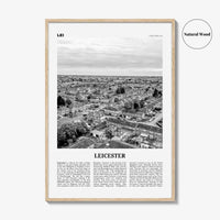 Leicester Print Black and White, Leicester Wall Art, Leicester Poster, Leicester Photo, Leicestershire, England, UK, United Kingdom Europe