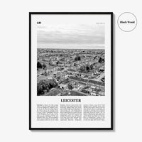 Leicester Print Black and White, Leicester Wall Art, Leicester Poster, Leicester Photo, Leicestershire, England, UK, United Kingdom Europe