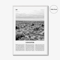 Leicester Print Black and White, Leicester Wall Art, Leicester Poster, Leicester Photo, Leicestershire, England, UK, United Kingdom Europe