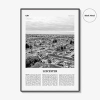 Leicester Print Black and White, Leicester Wall Art, Leicester Poster, Leicester Photo, Leicestershire, England, UK, United Kingdom Europe