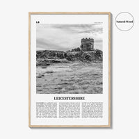 Leicestershire Print Black and White, Leicestershire Wall Art, Leicestershire Poster, Leicestershire Photo, Leicestershire Map, England, UK